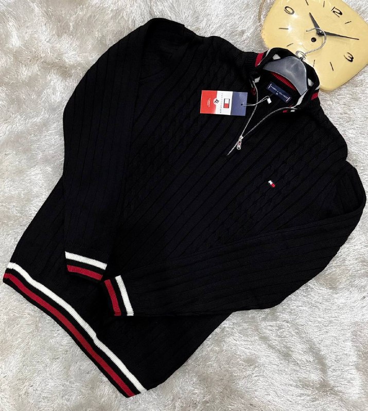 Pulover Tommy Hilfiger cu fermoar scurt